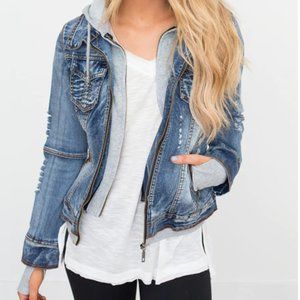 Sweatshirt Hooded Denim Jacket